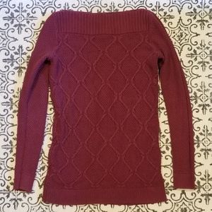 Ann Taylor LOFT Boatneck Sweater Maroon size XS